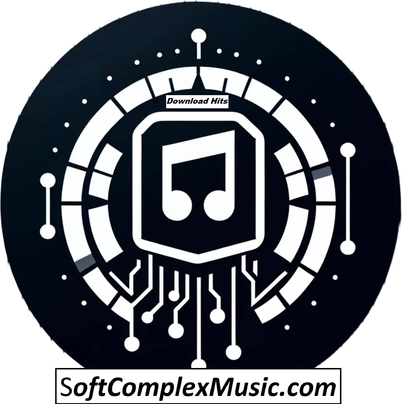 Music download illustration showing headphones and music notes